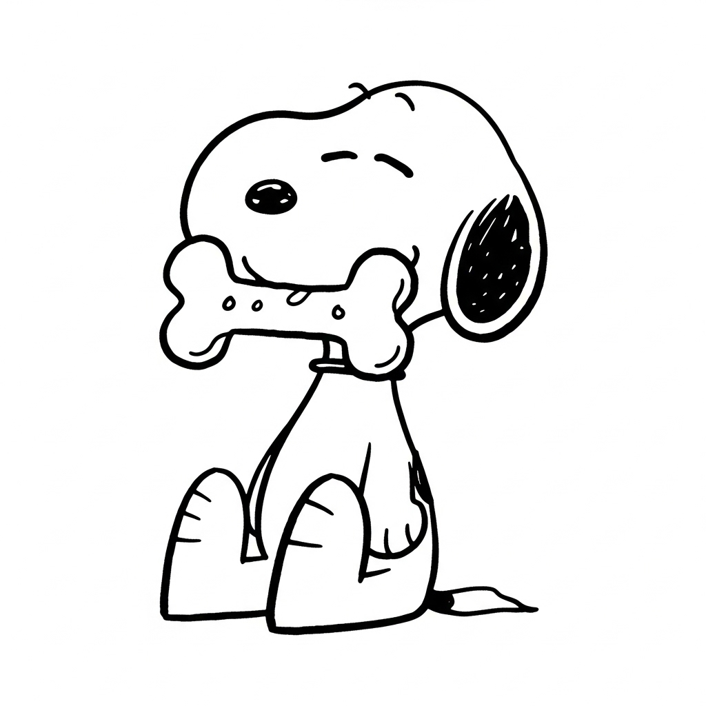 coloriage Snoopy updated pour enfants à télécharger