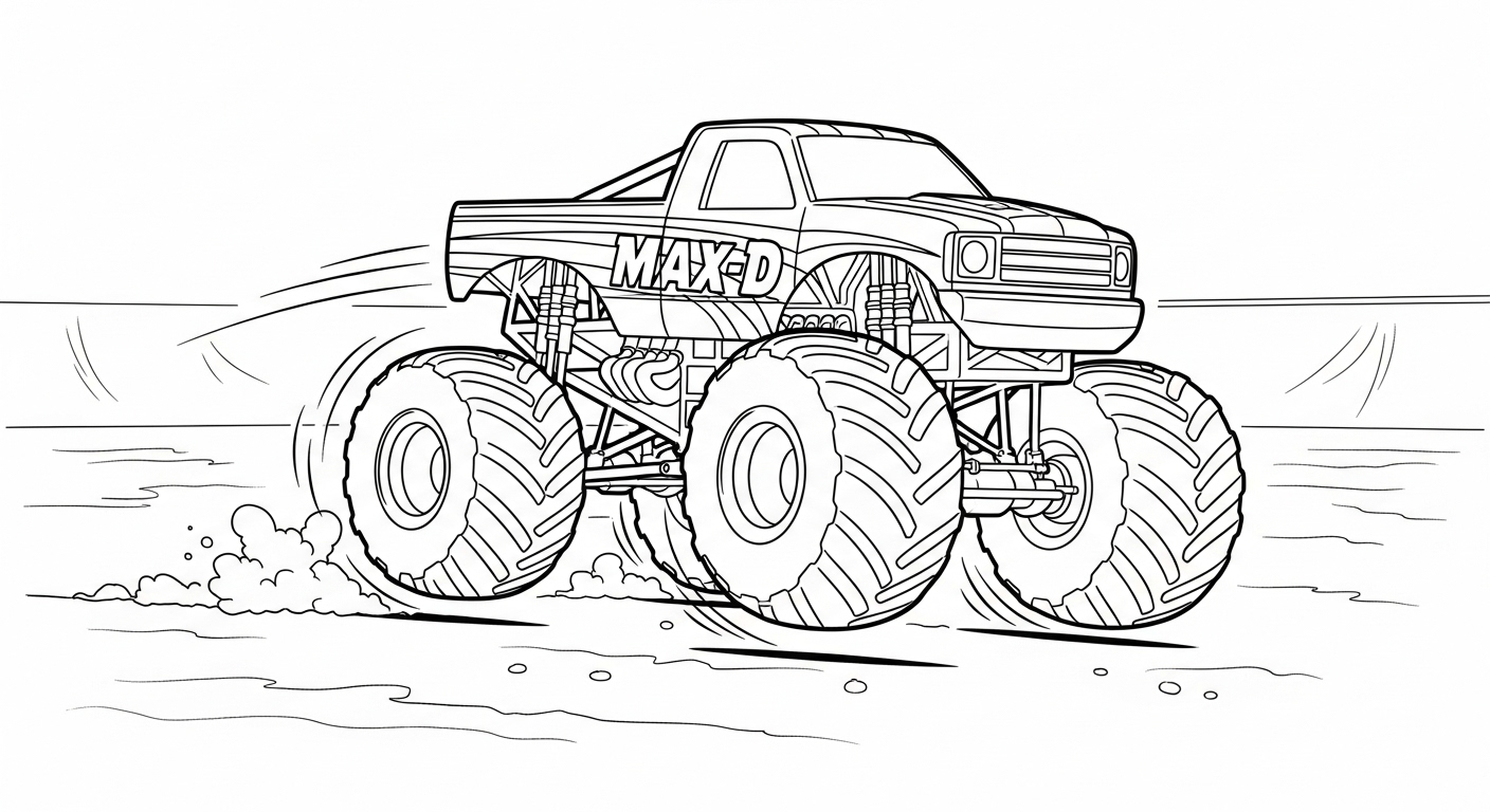coloriage fond decran Monster Jam à imprimer pour enfant de 8 ans