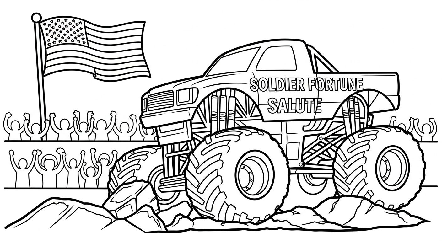 coloriage fond decran Monster Jam à imprimer pour enfant de 10 ans