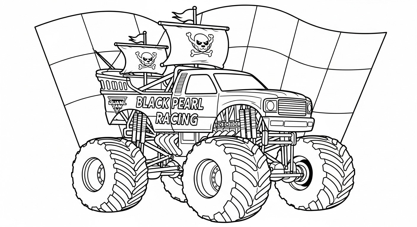 coloriage fond decran Monster Jam pour enfant de 2 ans