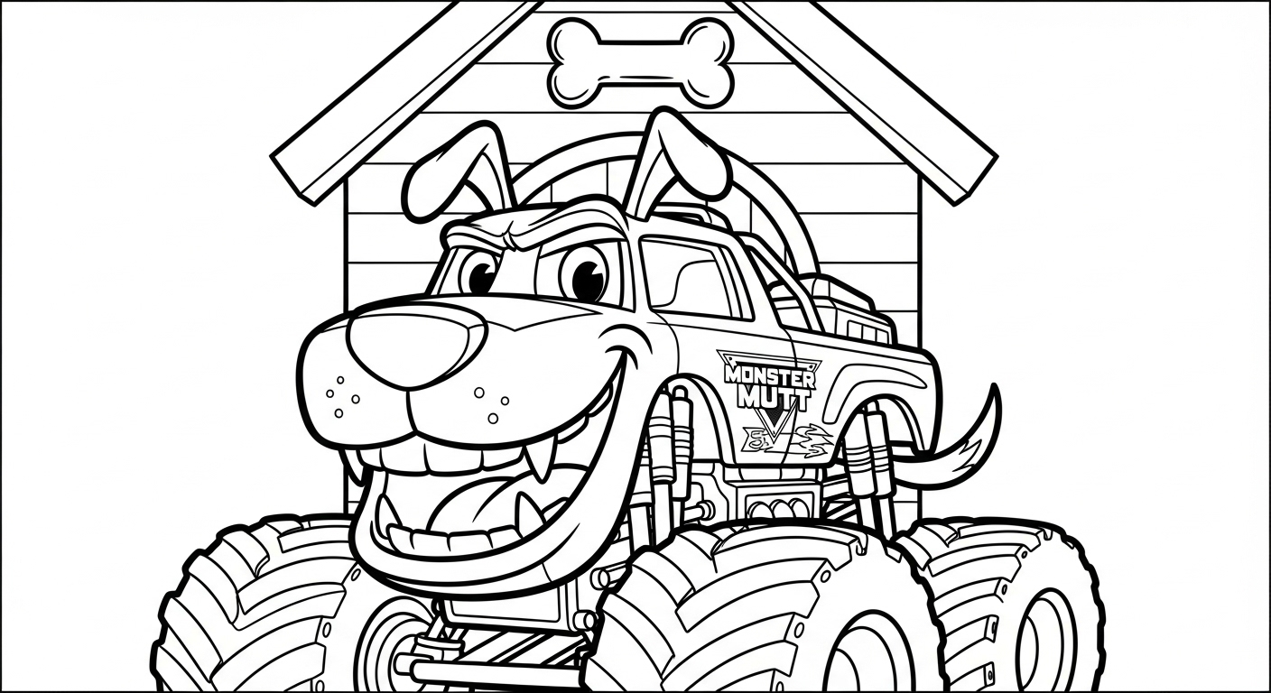 coloriage fond decran Monster Jam educatif pour enfant