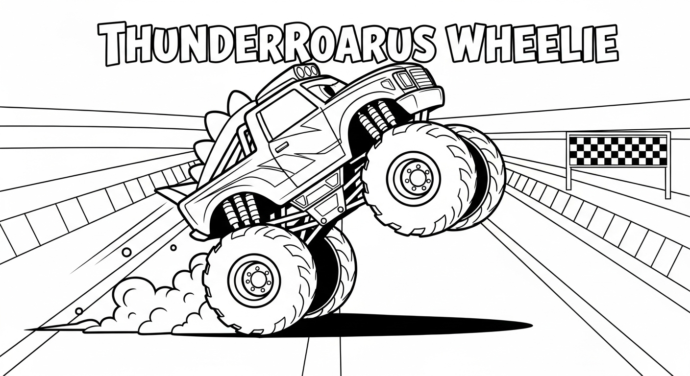 coloriage fond decran Monster Jam pour enfants