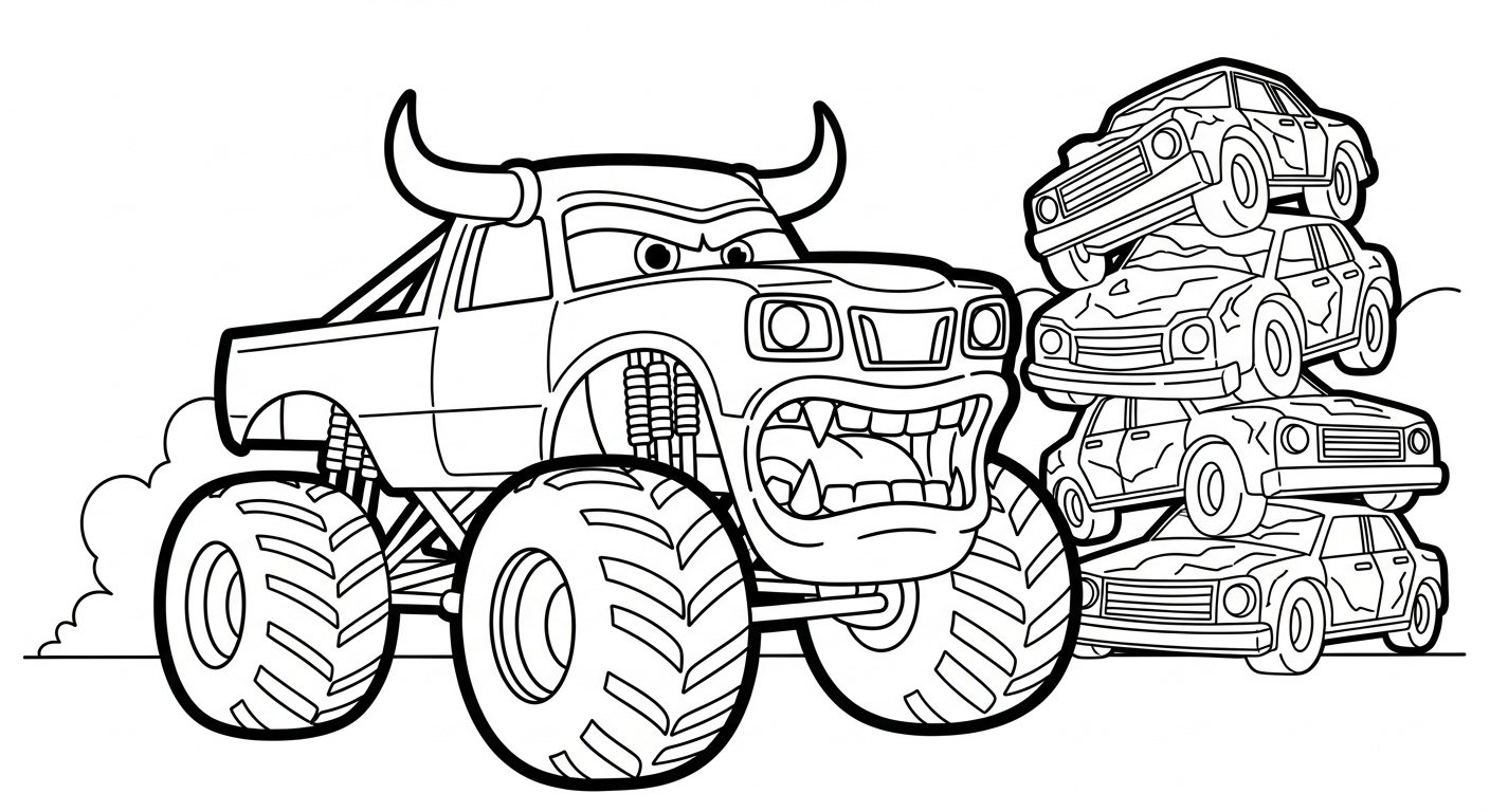 image de coloriage fond decran Monster Jam pour enfant