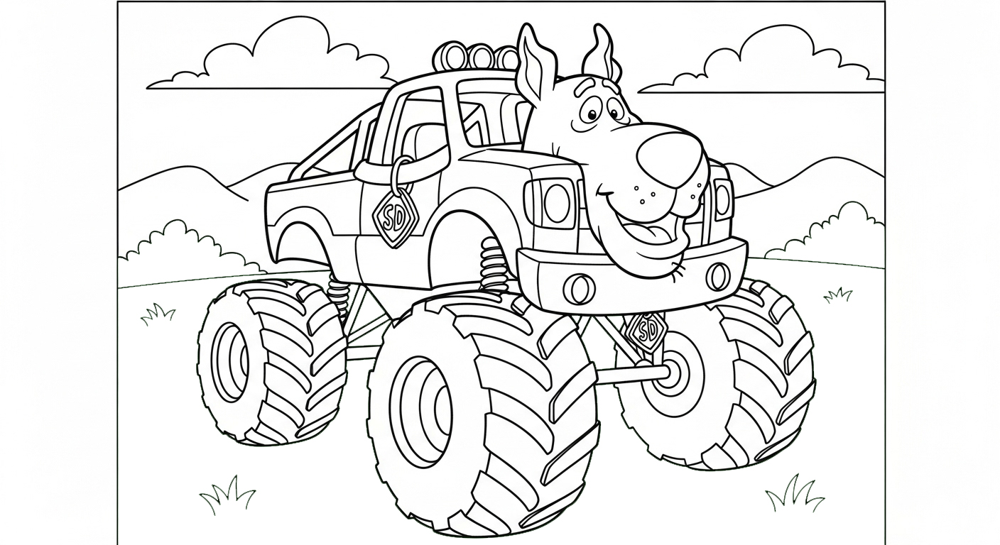 coloriage fond decran Monster Jam a telecharger
