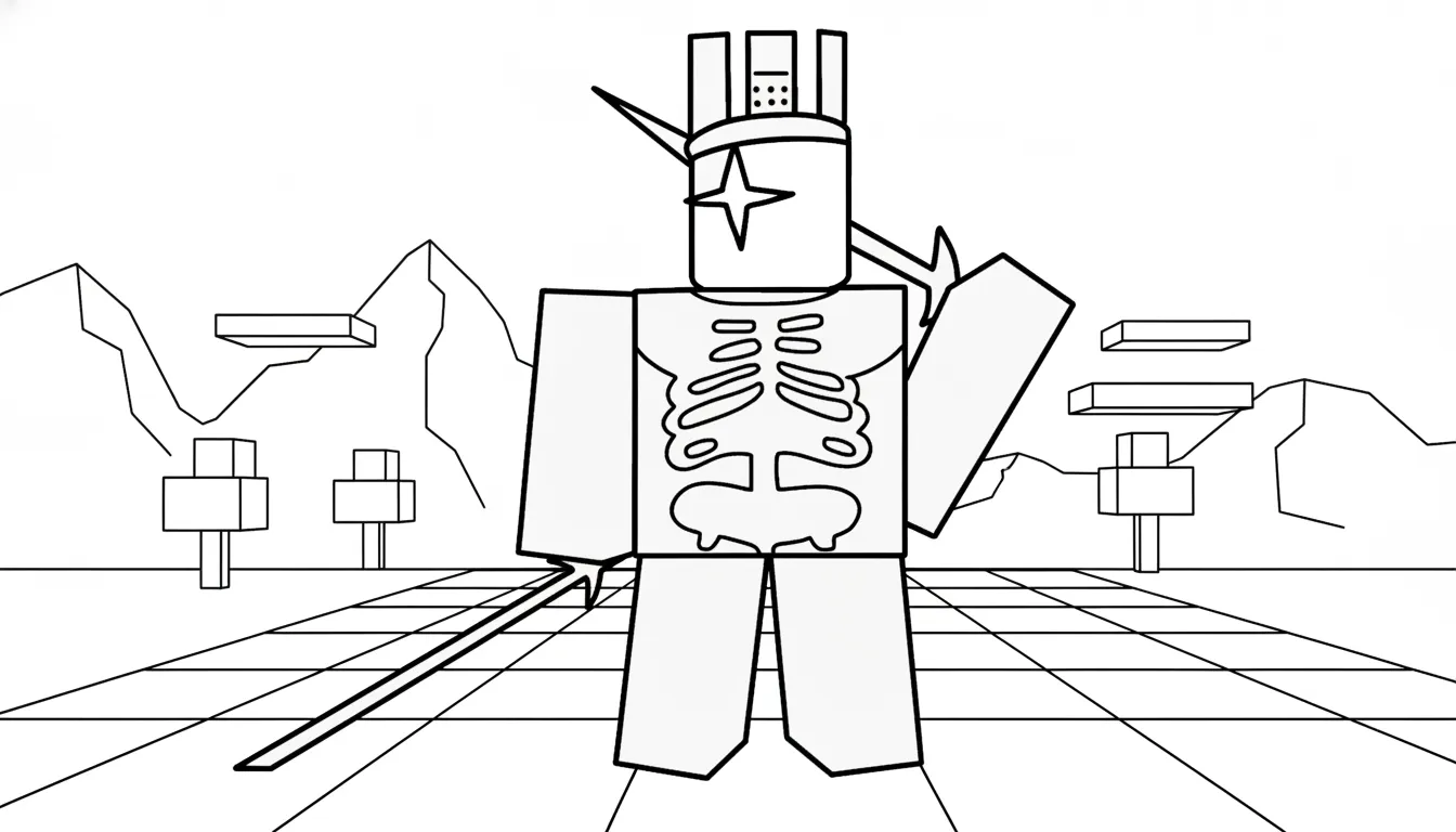 coloriage 1X1X1X1 Brainrot a imprimer gratuitement