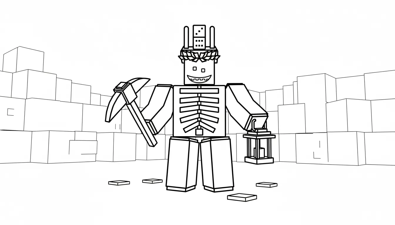 coloriage 1X1X1X1 Brainrot à imprimer pdf gratuit 1