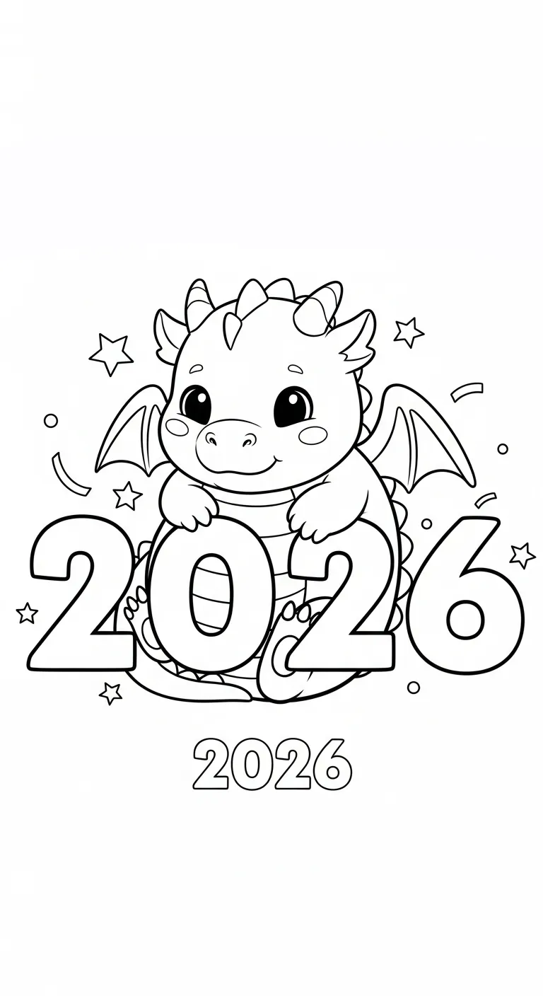 coloriage 2026 à imprimer pour enfant de 4 ans