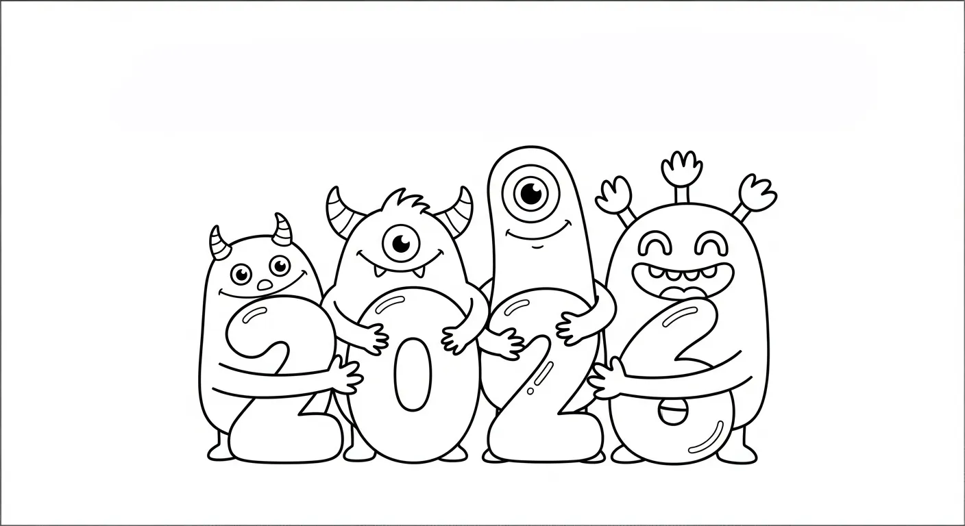 coloriage 2026 pour enfants a imprimer 1