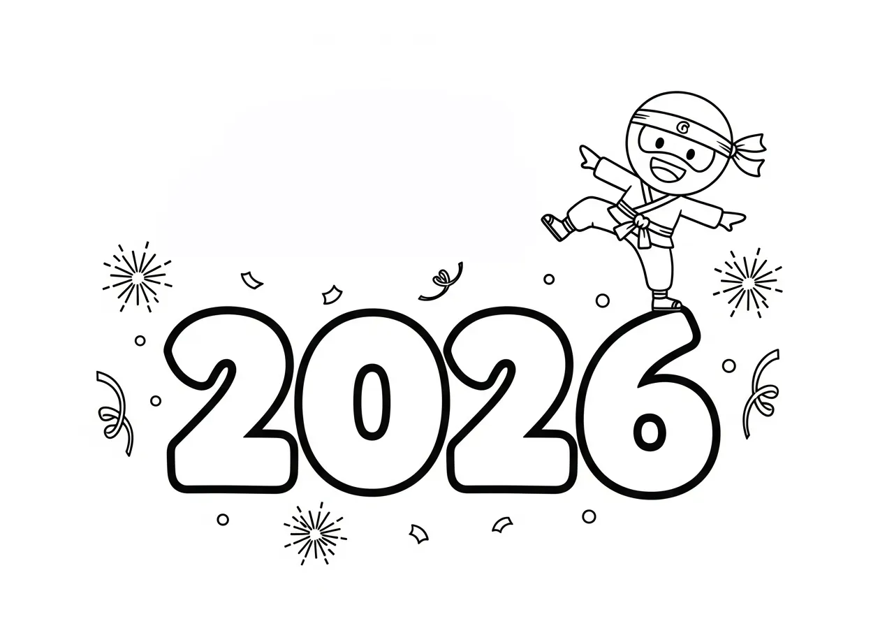 coloriage 2026 a imprimer gratuit