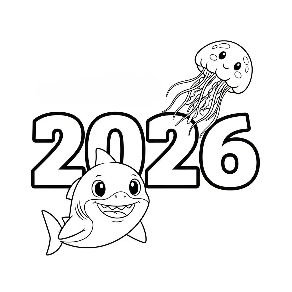 coloriage 2026 à imprimer pdf gratuit 1