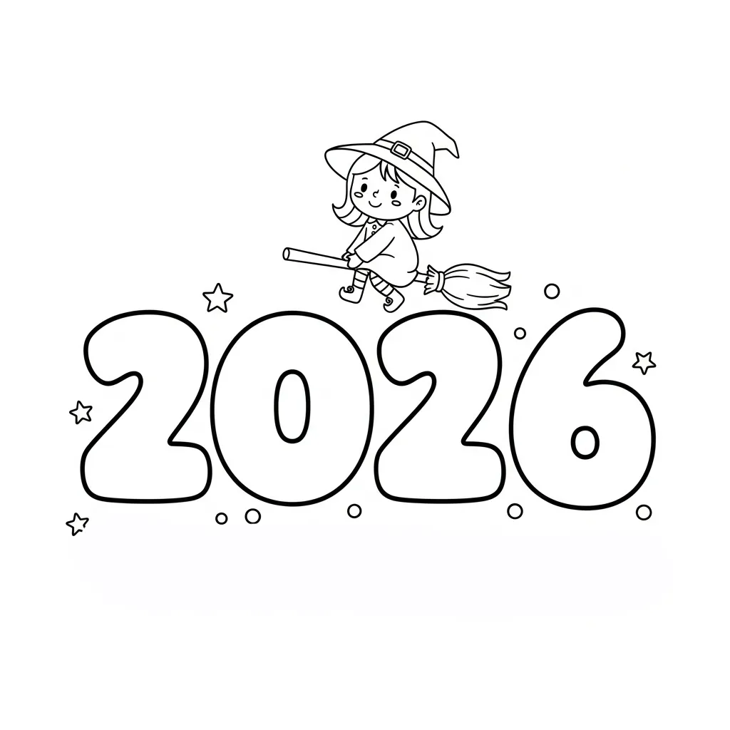 coloriage 2026 à imprimer pour enfant de 10 ans