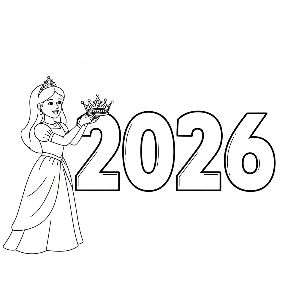 coloriage 2026 à imprimer pdf