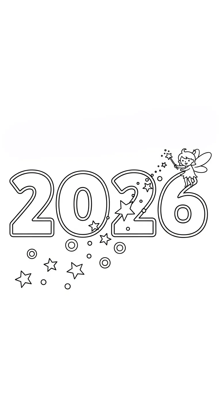 coloriage 2026 à imprimer gratuit