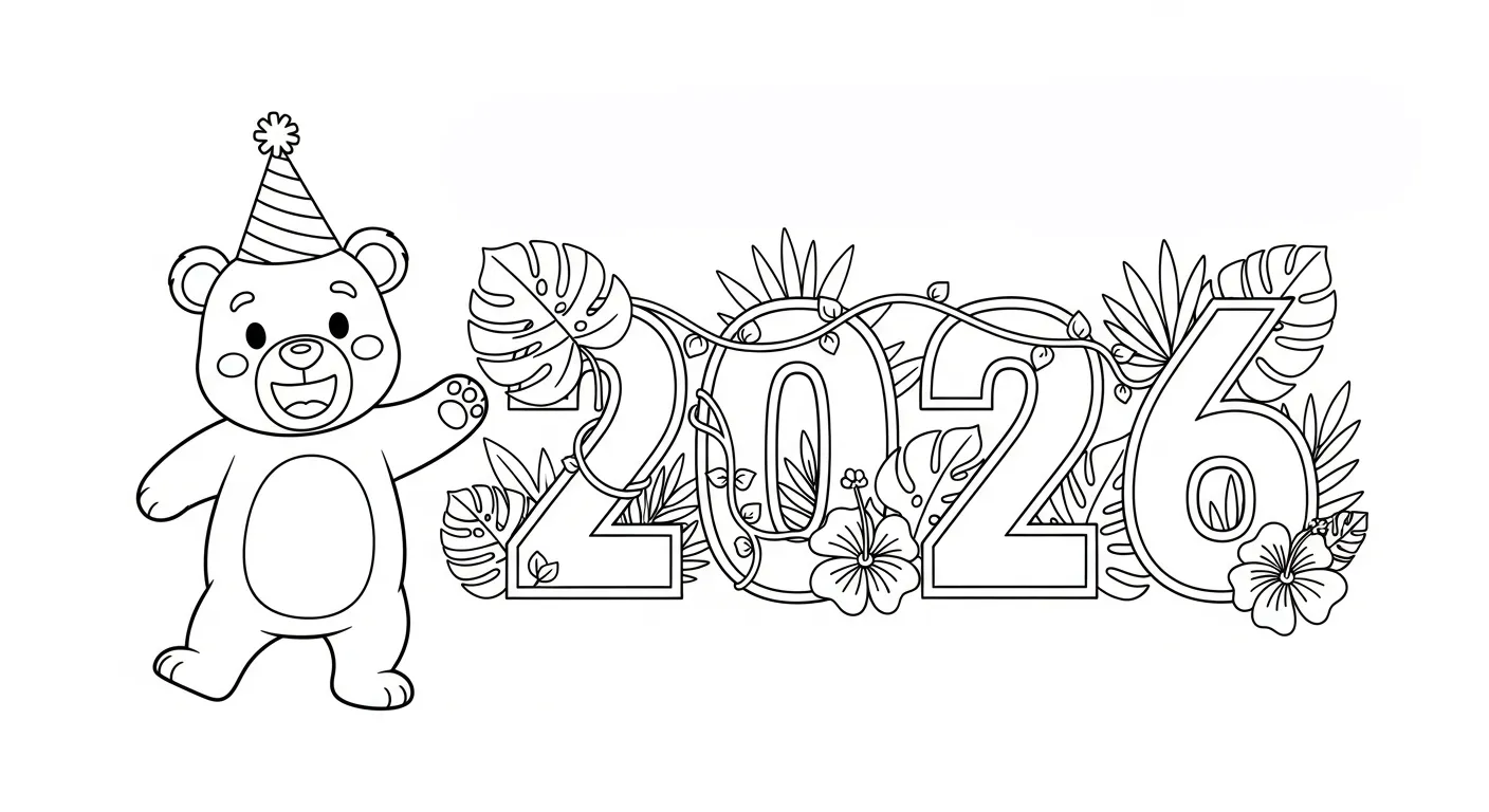 coloriage 2026 pour enfant de à imprimer