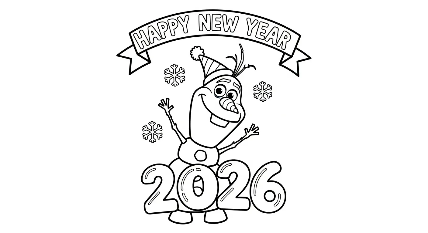 coloriage 2026 pour enfants à télécharger