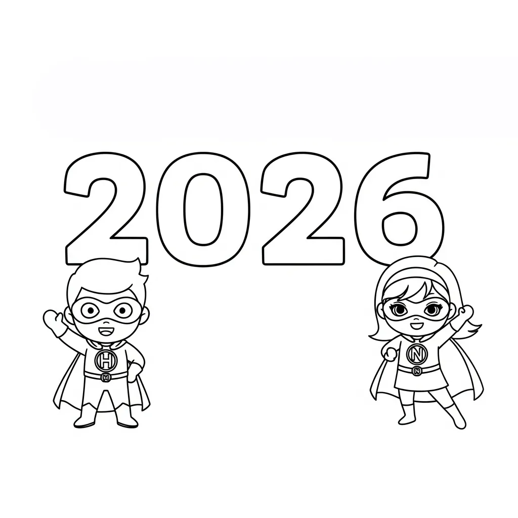 coloriage 2026 pour enfant 1