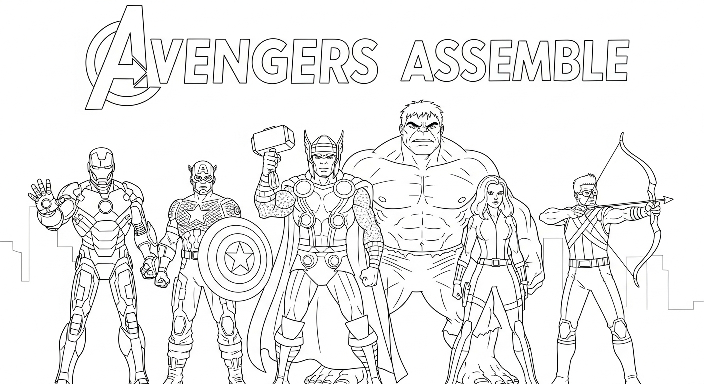 coloriage Avengers et apprentissage