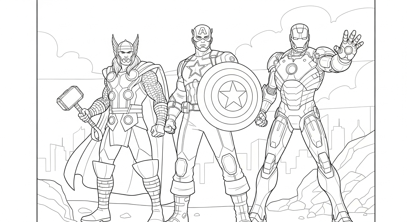coloriage Avengers a imprimer