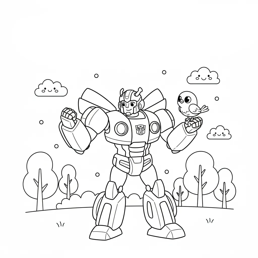 coloriage Bumblebee à imprimer pour enfant de 6 ans