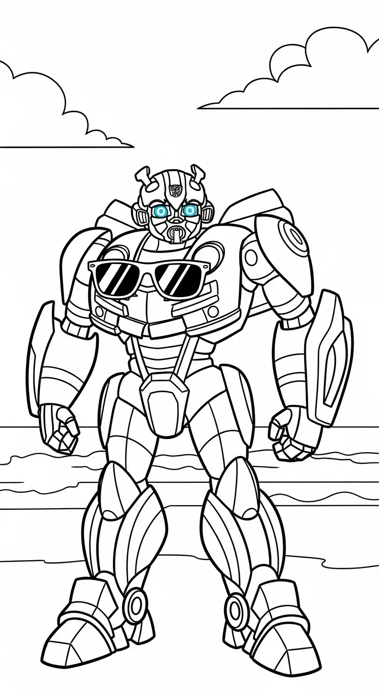 coloriage Bumblebee a imprimer pour enfant de 4 ans