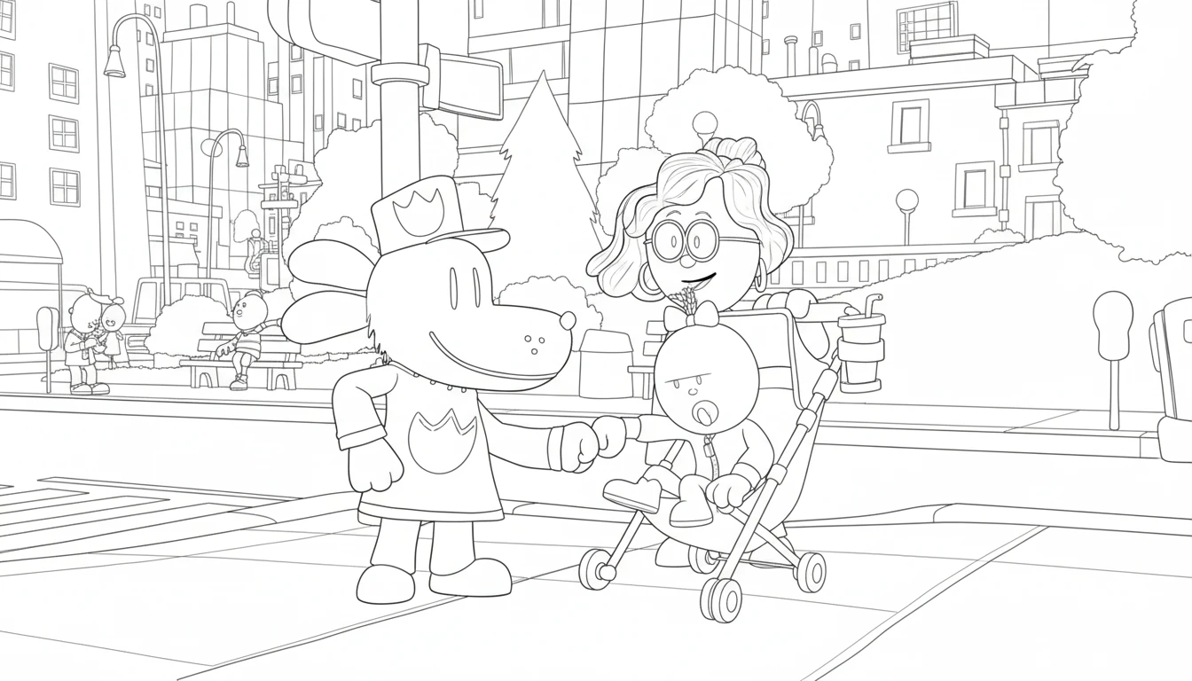 coloriage Dog Man à imprimer pour enfant de 2 ans