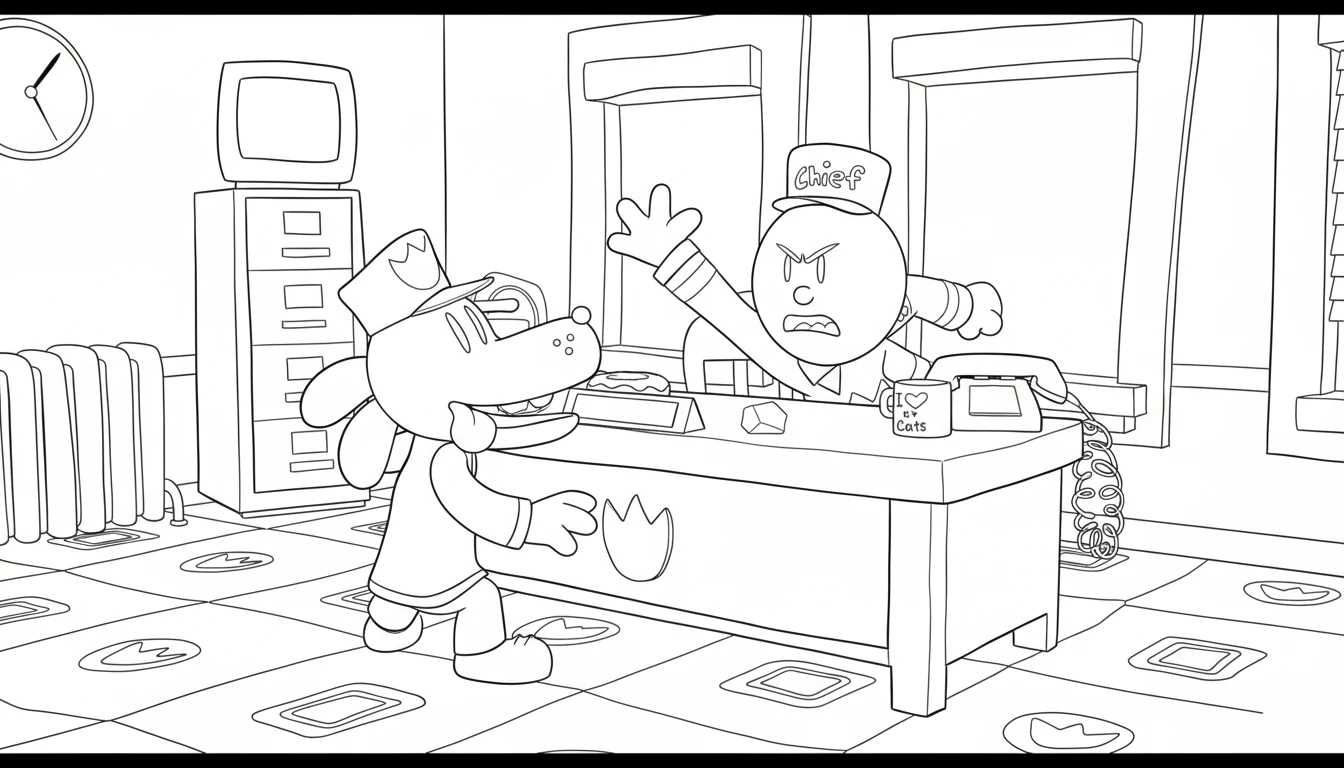 coloriage Dog Man à imprimer kawaii