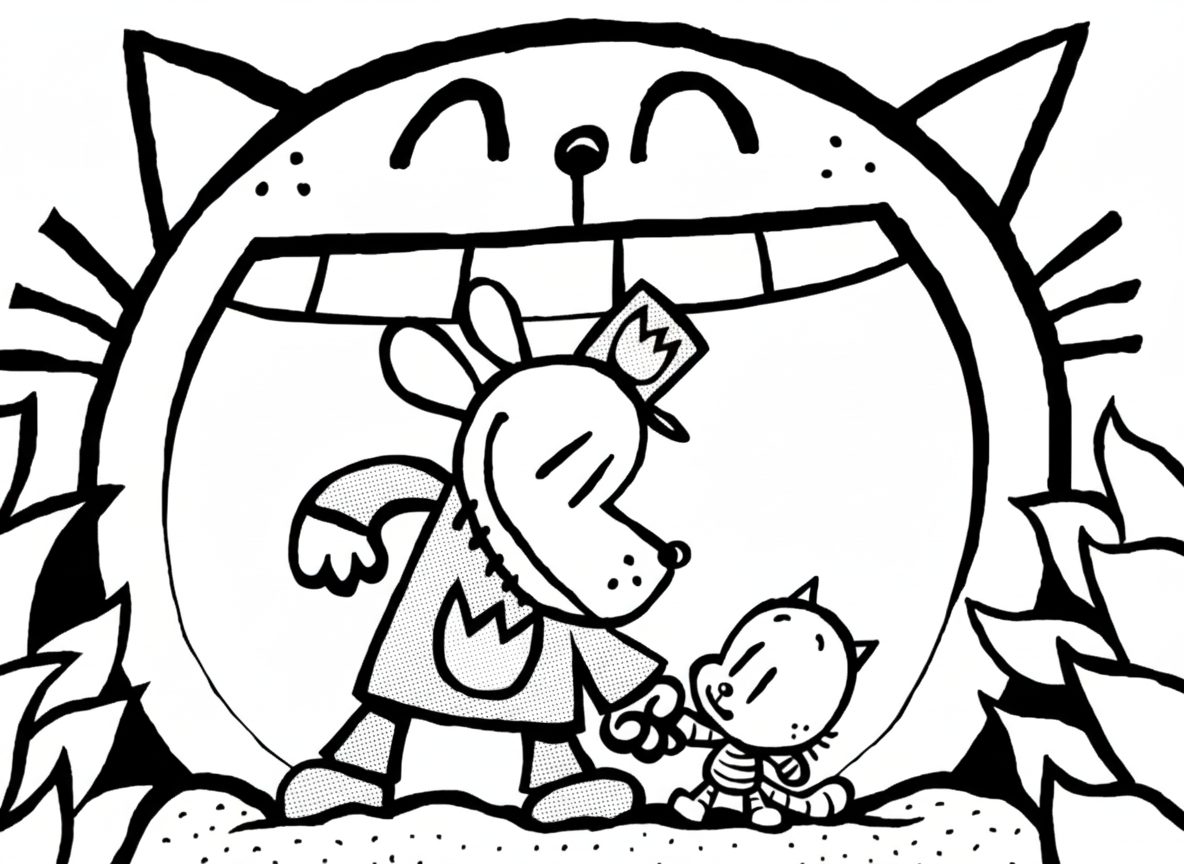 coloriage Dog Man à imprimer pour enfant de 7 ans