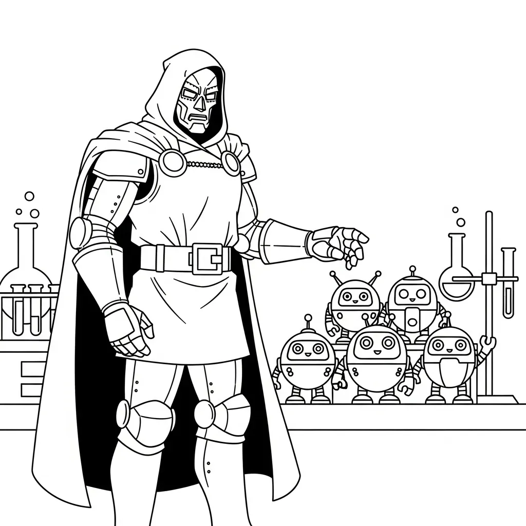 coloriage Dr Doom à imprimer pdf gratuit