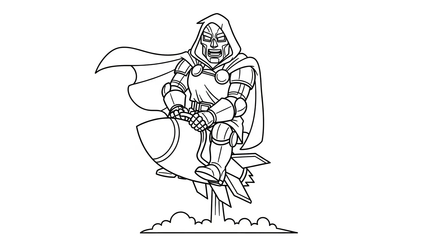 coloriage Dr Doom a colorier en ligne gratuitement