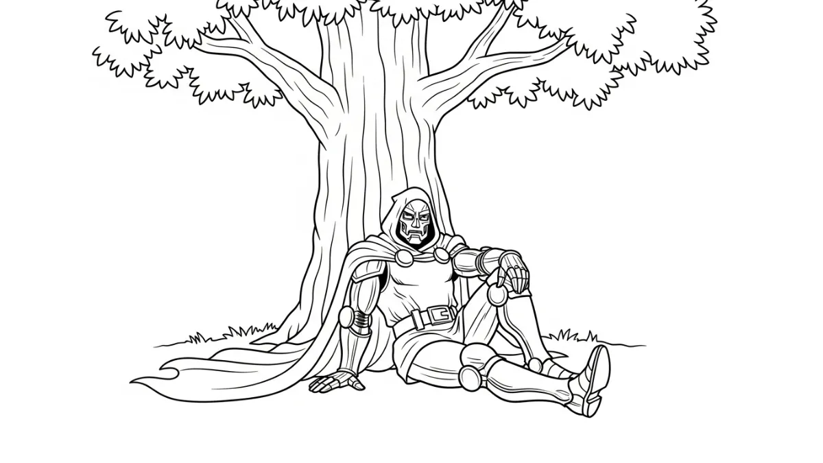 coloriage Dr Doom pour enfant de à imprimer
