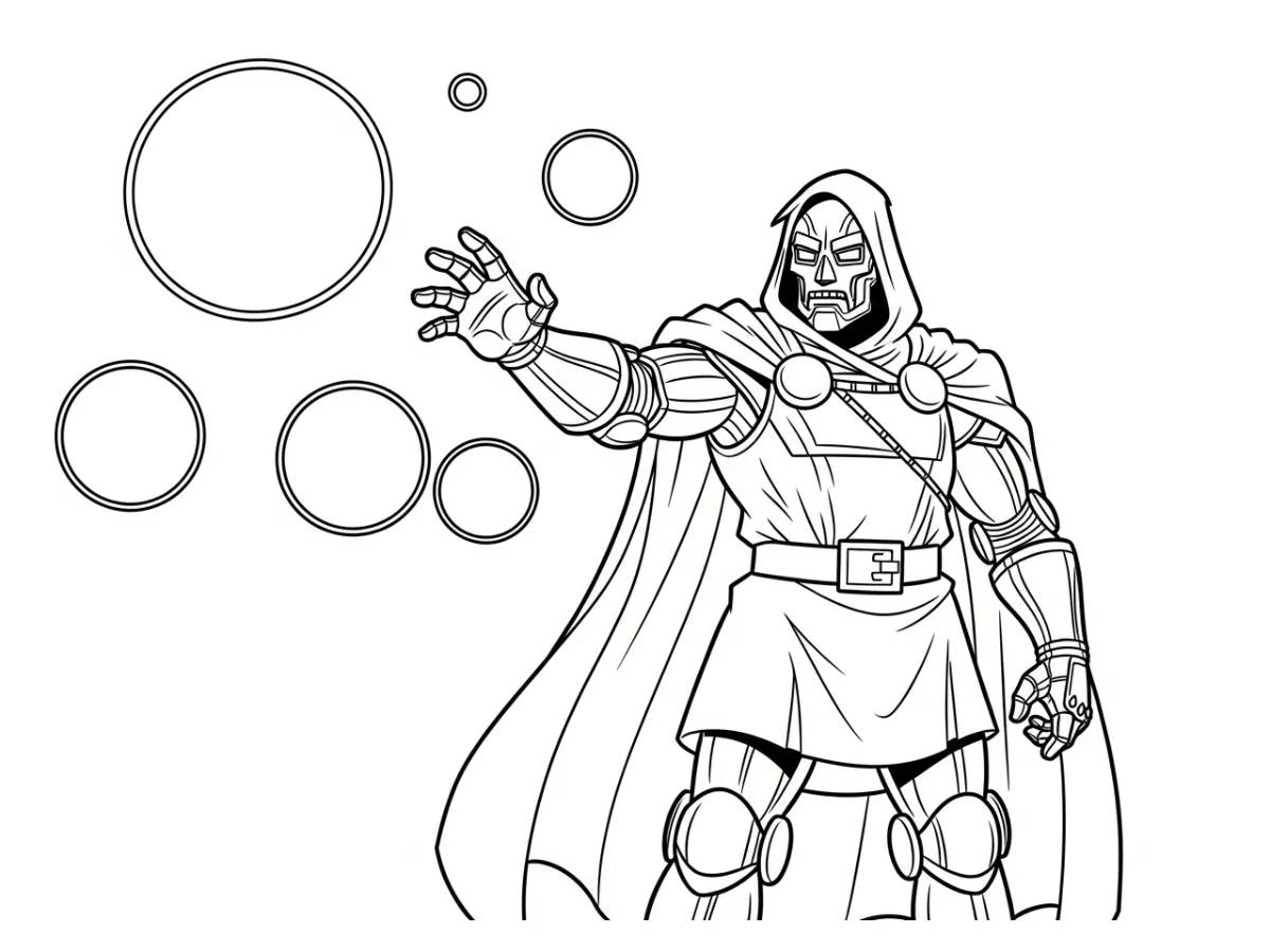 coloriage Dr Doom à imprimer pour enfant de 8 ans