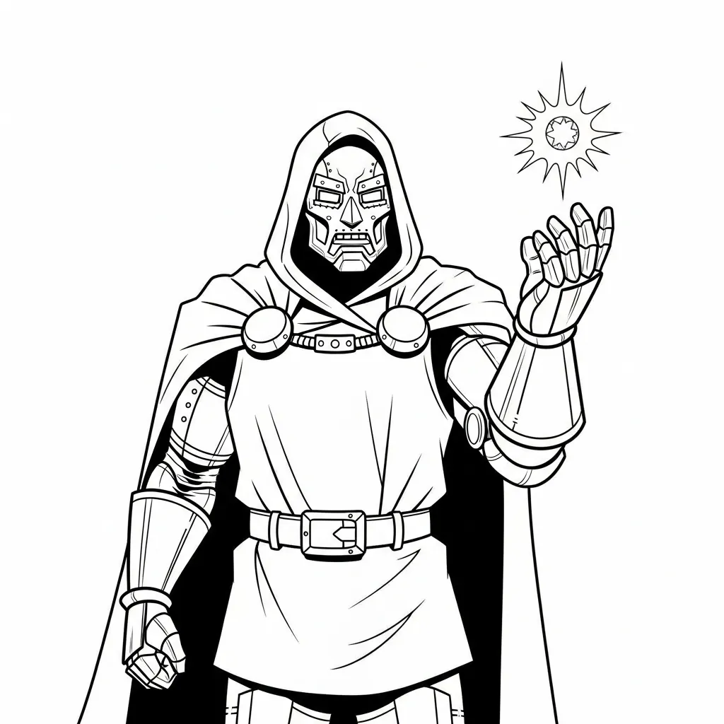 coloriage Dr Doom à imprimer pdf 1