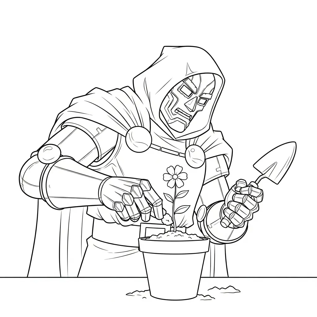 coloriage Dr Doom à imprimer gratuitement pdf