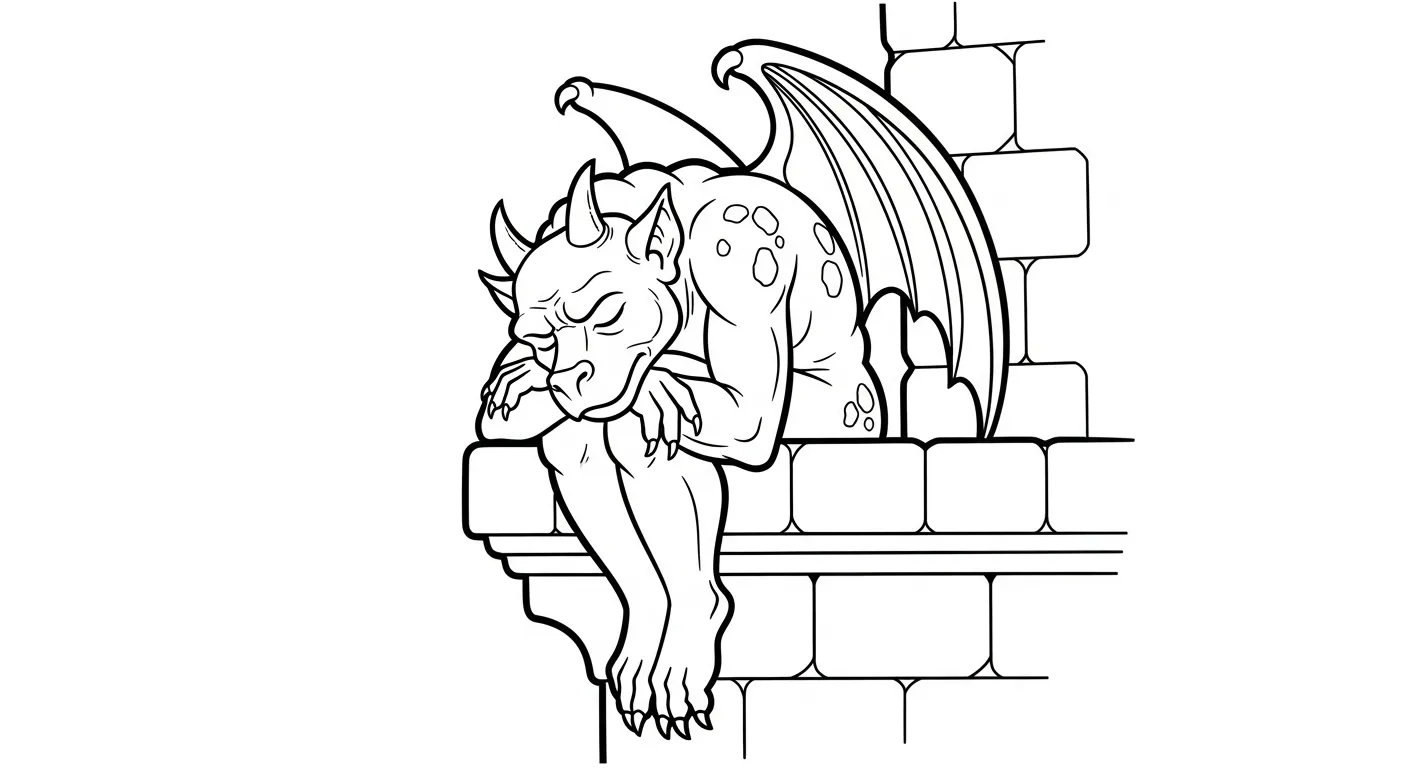 coloriage Gargouille pour enfant de 3 ans