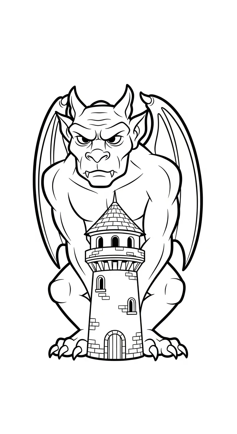 imprimer coloriage Gargouille pour enfant