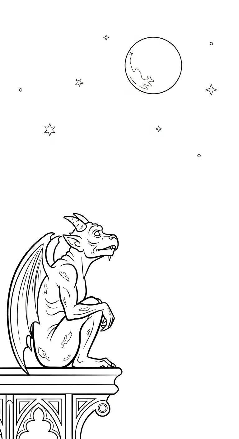 coloriage Gargouille pour enfant de 6 ans