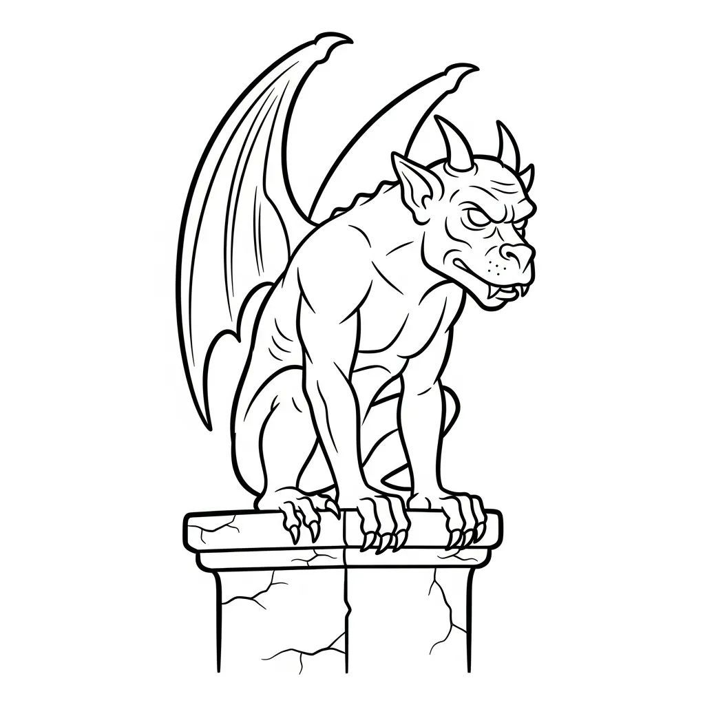 coloriage Gargouille et decoupage