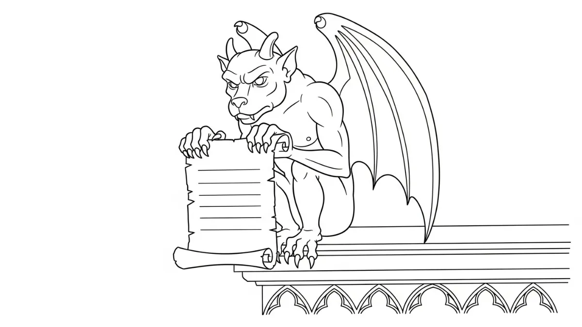 coloriage Gargouille pour enfant de 8 ans