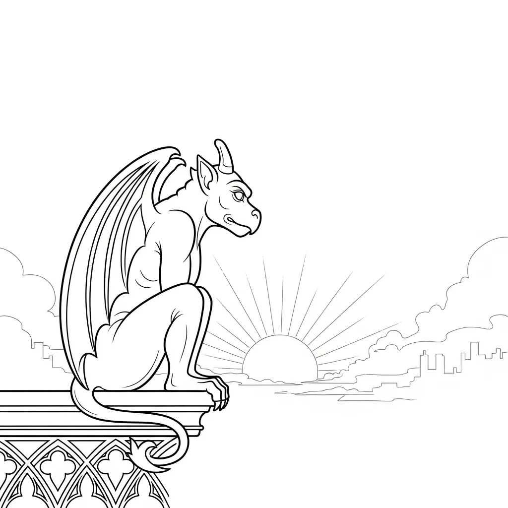 coloriage Gargouille et apprentissage