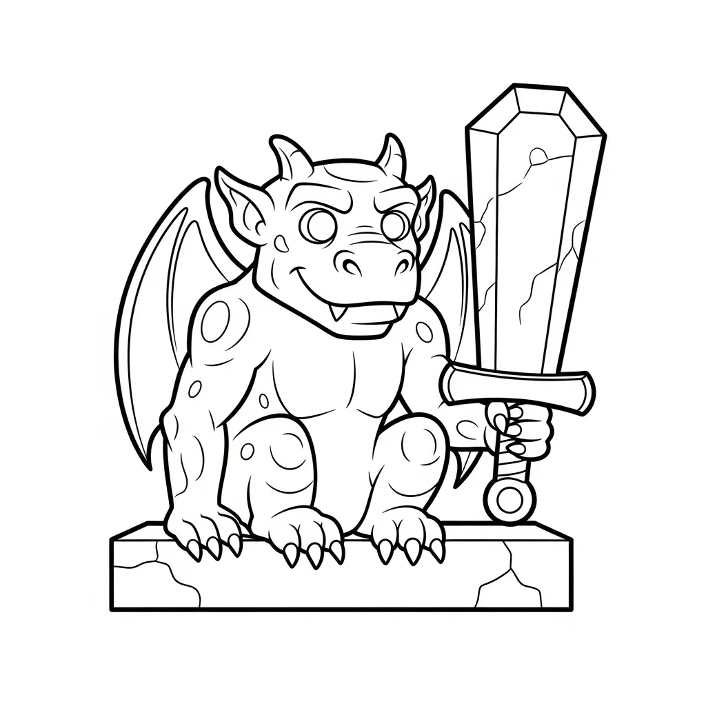 coloriage Gargouille et decoupage a imprimer gratuit