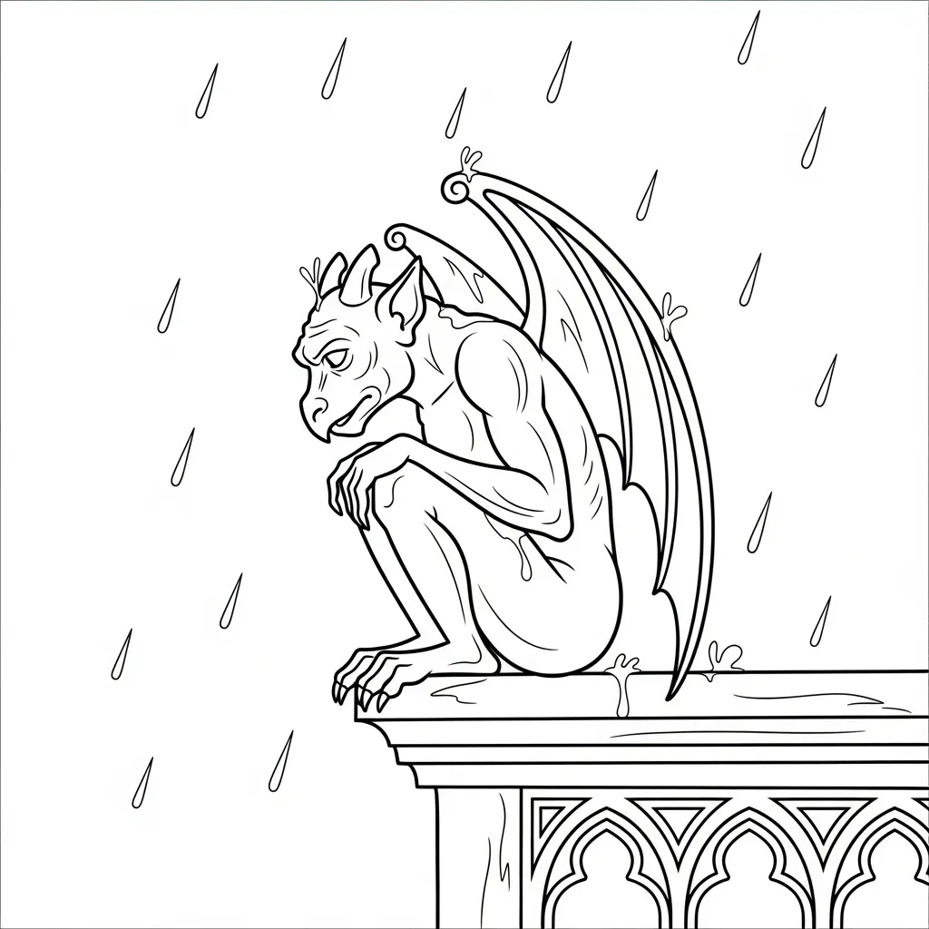 coloriage Gargouille à imprimer pdf gratuit