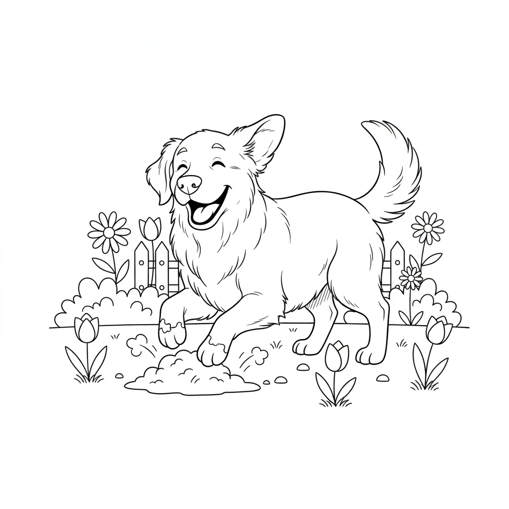 coloriage Golden Retriever à imprimer gratuitement pdf