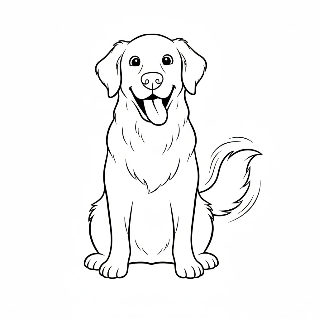 coloriage Golden Retriever a dessiner en ligne