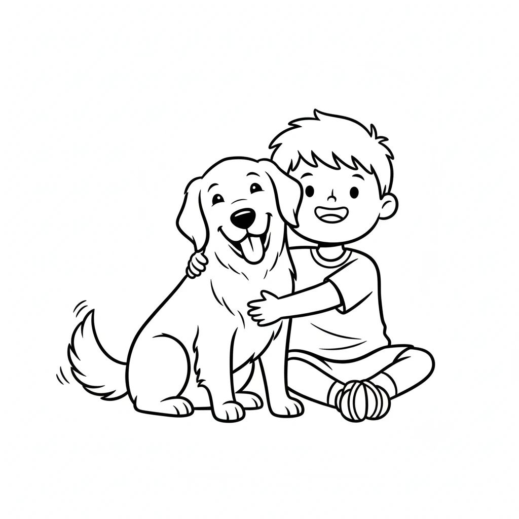 coloriage Golden Retriever à imprimer gratuitement