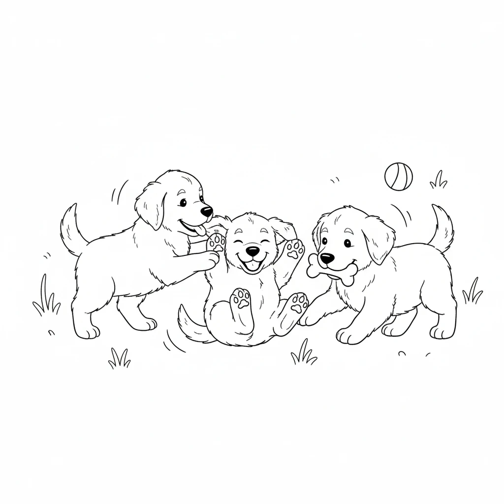 coloriage Golden Retriever à imprimer pour enfant de 8 ans
