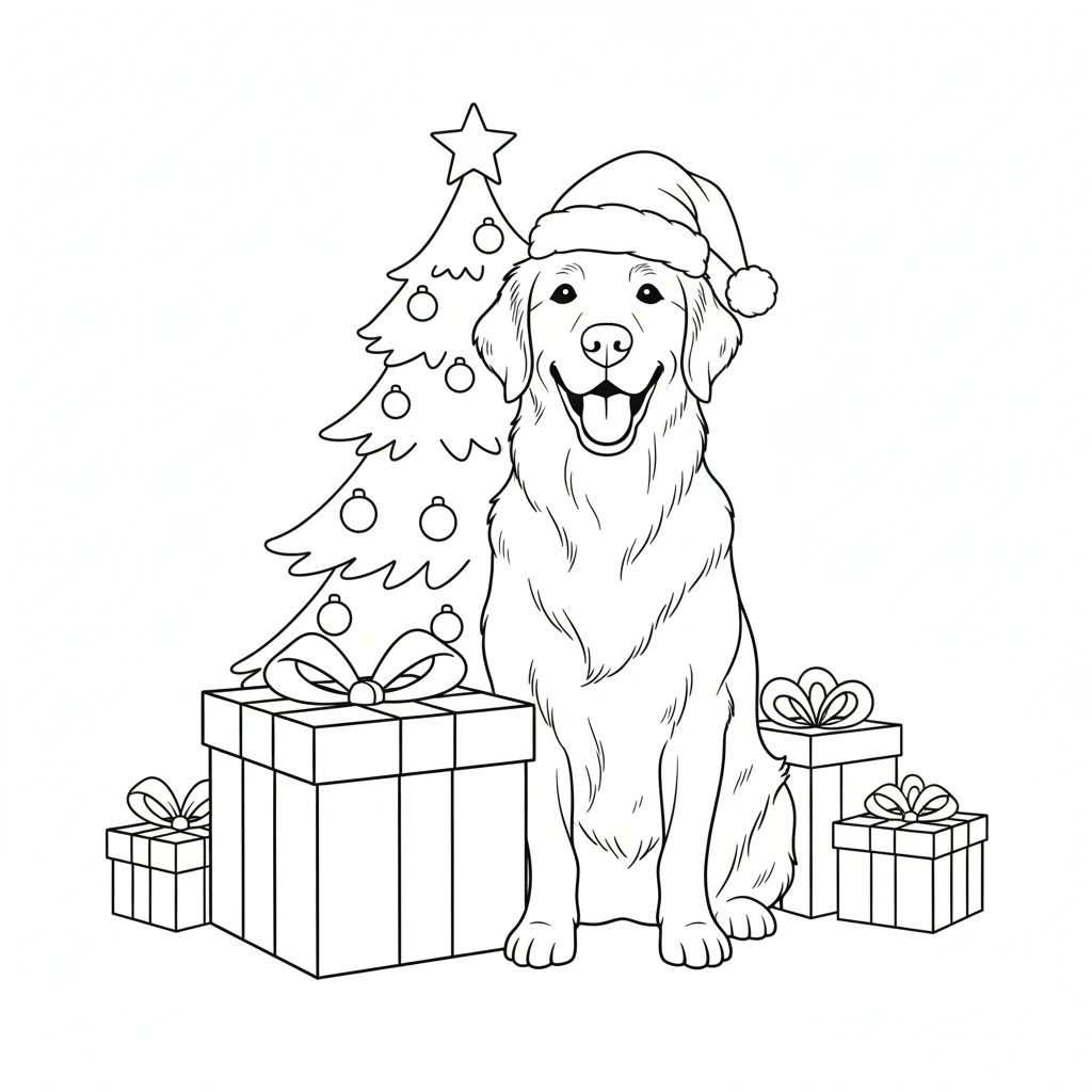 imprimer coloriage Golden Retriever