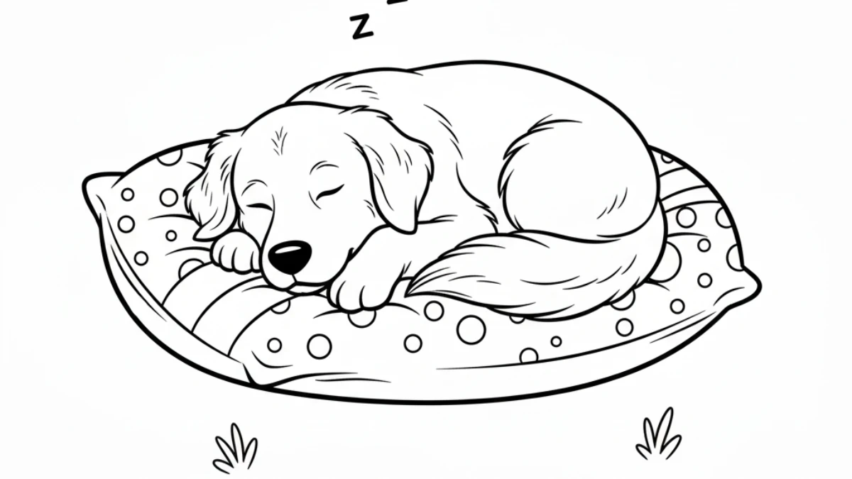 coloriage Golden Retriever à imprimer pour enfant de 2 ans
