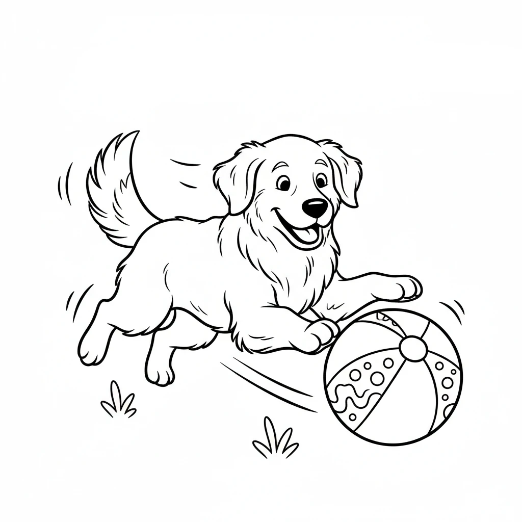 coloriage Golden Retriever gratuit pour enfants
