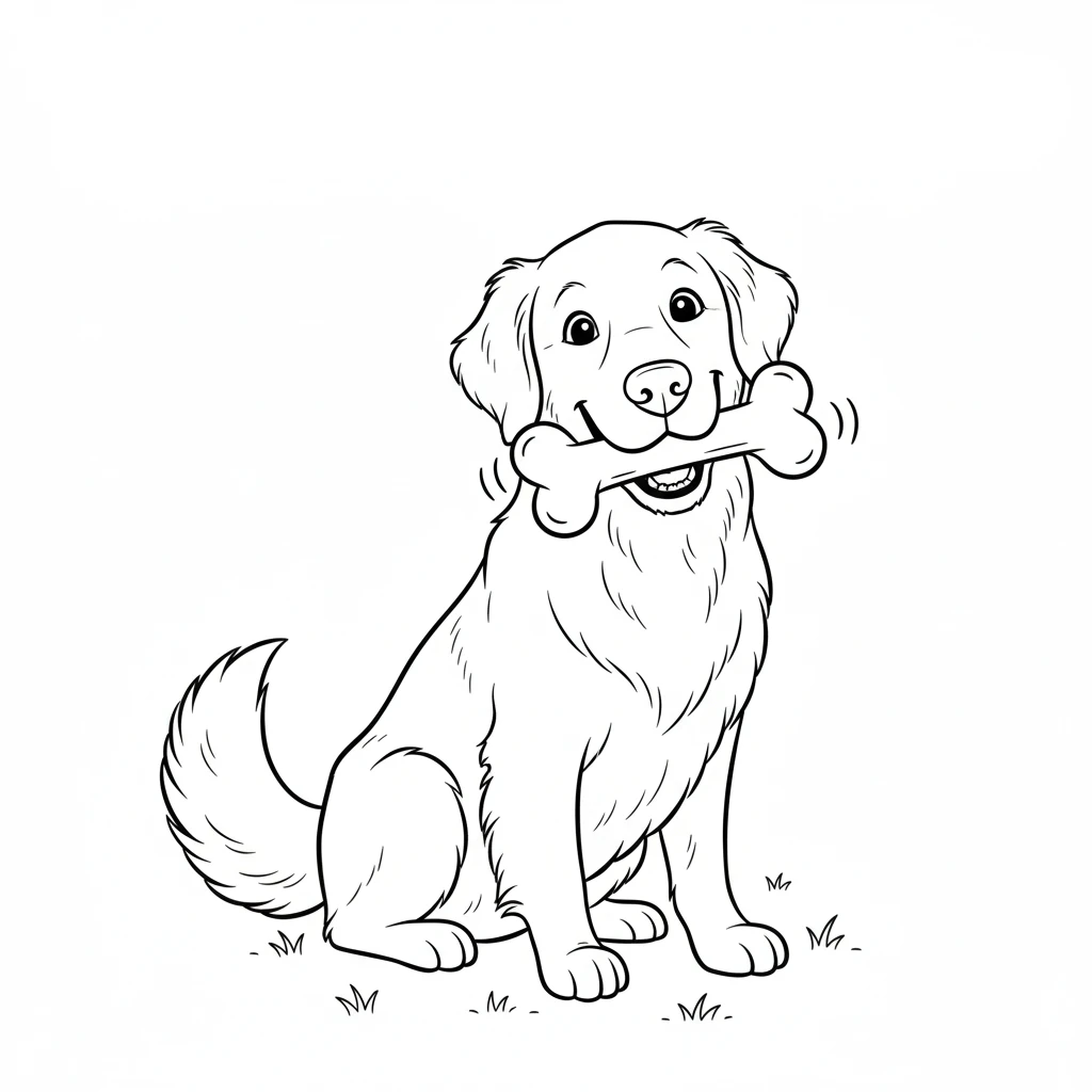 coloriage Golden Retriever à imprimer pdf gratuit 1