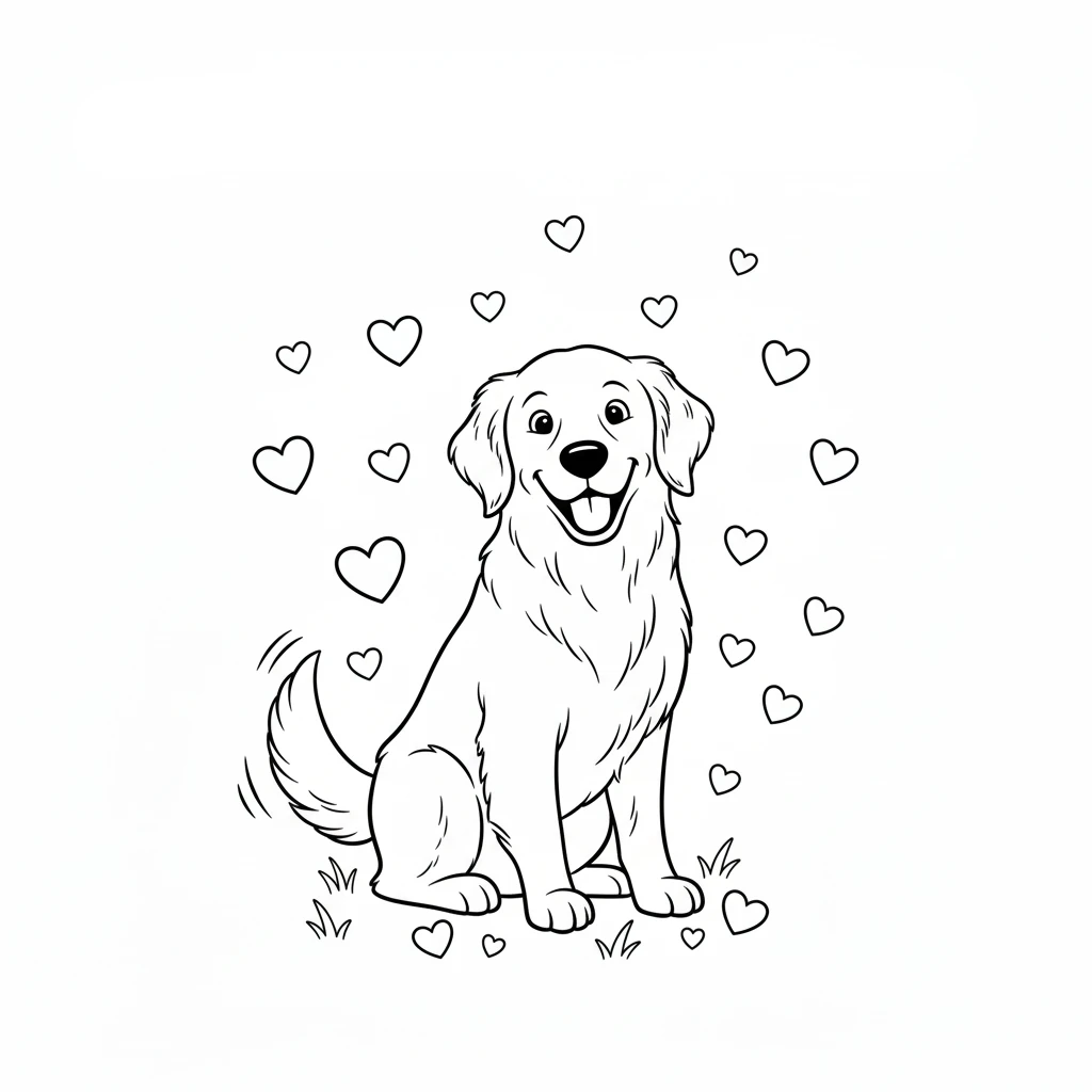 coloriage Golden Retriever pour enfant
